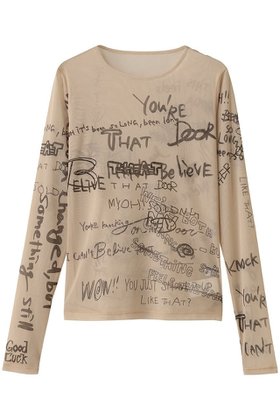 【メゾンスペシャル/MAISON SPECIAL】のHand Writing Mesh Tops/ハンドライティングメッシュトップス 人気、トレンドファッション・服の通販 founy(ファニー) ファッション Fashion レディースファッション Fashion for Women トップス・カットソー Cut & Sew Tops シャツ・ブラウス・オフィスカジュアル Elegant Blouses & Button-Ups ロングTシャツ・Tシャツ Longline T-Shirts & Tees カットソー・ベーシックTシャツ Cut-and-Sewn Tops / Stretch Tees & Basics インナー Innerwear シアー Sheer, See-Through スタイリッシュ Stylish, Fashionable ストレッチ Stretch, Stretchy Fabric スリーブ Sleeve, Long Sleeve / Short Sleeve フィット Fit, Slim Fit プリント Print, Printed Pattern ロング Long, Long-Length |ID:prp329100004701625