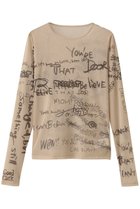 【メゾンスペシャル/MAISON SPECIAL】のHand Writing Mesh Tops/ハンドライティングメッシュトップス 人気、トレンドファッション・服の通販 founy(ファニー) ファッション Fashion レディースファッション Fashion for Women トップス・カットソー Cut & Sew Tops シャツ・ブラウス・オフィスカジュアル Elegant Blouses & Button-Ups ロングTシャツ・Tシャツ Longline T-Shirts & Tees カットソー・ベーシックTシャツ Cut-and-Sewn Tops / Stretch Tees & Basics インナー Innerwear シアー Sheer, See-Through スタイリッシュ Stylish, Fashionable ストレッチ Stretch, Stretchy Fabric スリーブ Sleeve, Long Sleeve / Short Sleeve フィット Fit, Slim Fit プリント Print, Printed Pattern ロング Long, Long-Length thumbnail BGE(ベージュ)|ID: prp329100004701625 ipo3291000000033948501