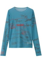 【メゾンスペシャル/MAISON SPECIAL】のHand Writing Mesh Tops/ハンドライティングメッシュトップス BLU(ブルー)|ID: prp329100004701625 ipo3291000000036134721