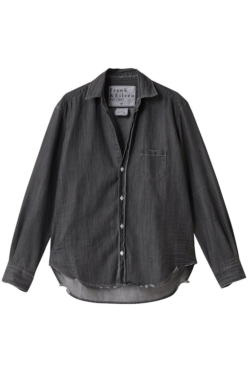 【フランク&アイリーン/Frank&Eileen】のEILEEN イタリアンフェイマスデニム シャツ インテリア・キッズ・メンズ・レディースファッション・服の通販 founy(ファニー) 　ファッション　Fashion　レディースファッション　Fashion for Women　トップス・カットソー　Cut & Sew Tops　シャツ・ブラウス・オフィスカジュアル　Elegant Blouses & Button-Ups　スリーブ　Sleeve, Long Sleeve / Short Sleeve　デニム　Denim, Jeans Material　トレンド　Trend, Trending Now　リラックス　Relax, Relaxed Fit　ロング　Long, Long-Length　定番　Standard, Basic Item　新作・新入荷　New Arrivals / New In　グレー|ID: prp329100004701631 ipo3291000000033948543