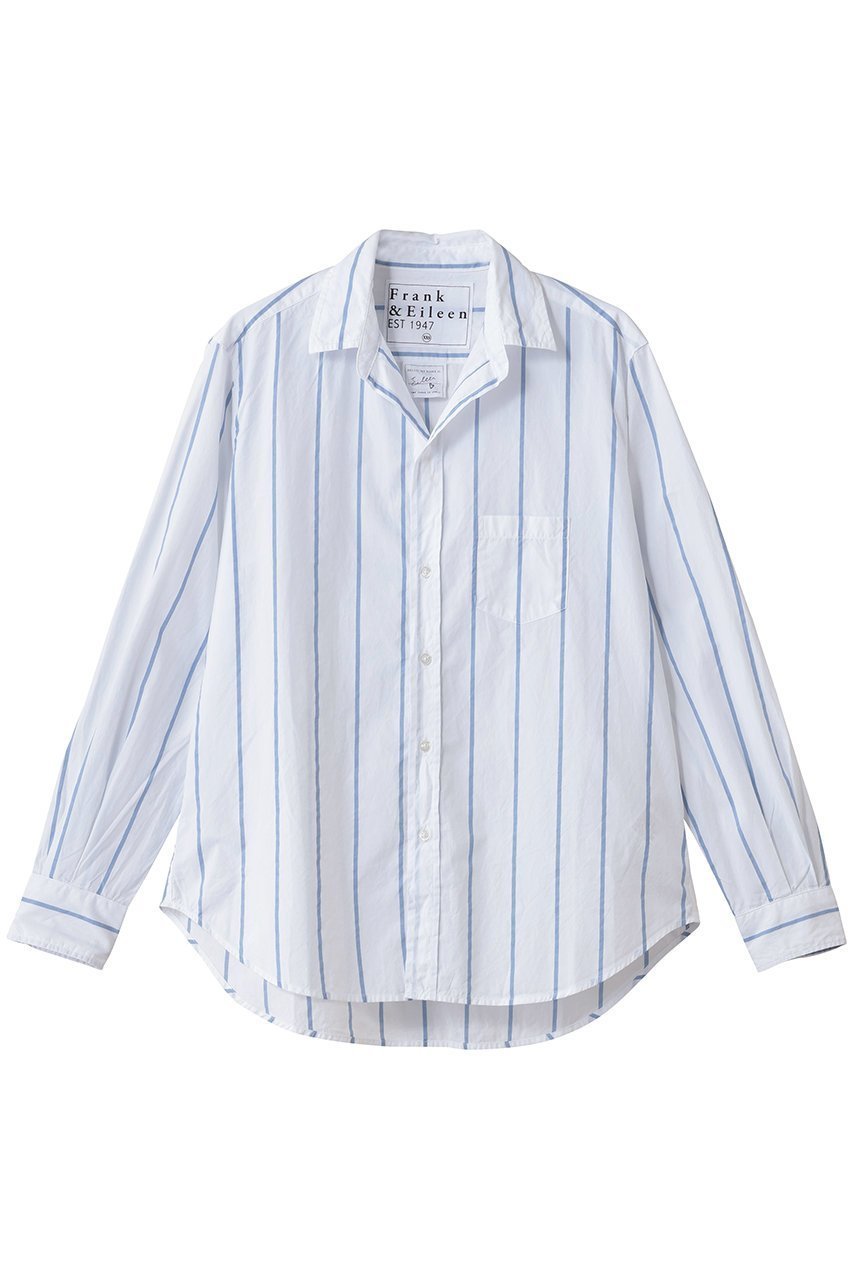 【フランク&アイリーン/Frank&Eileen】のEILEEN イタリアンコットン ブルーストライプ シャツ 人気、トレンドファッション・服の通販 founy(ファニー) 　ファッション　Fashion　レディースファッション　Fashion for Women　トップス・カットソー　Cut & Sew Tops　シャツ・ブラウス・オフィスカジュアル　Elegant Blouses & Button-Ups　ストライプ　Stripe, Striped Pattern　スリーブ　Sleeve, Long Sleeve / Short Sleeve　ロング　Long, Long-Length　新作・新入荷　New Arrivals / New In　 other-1|ID: prp329100004701633 ipo3291000000033948558