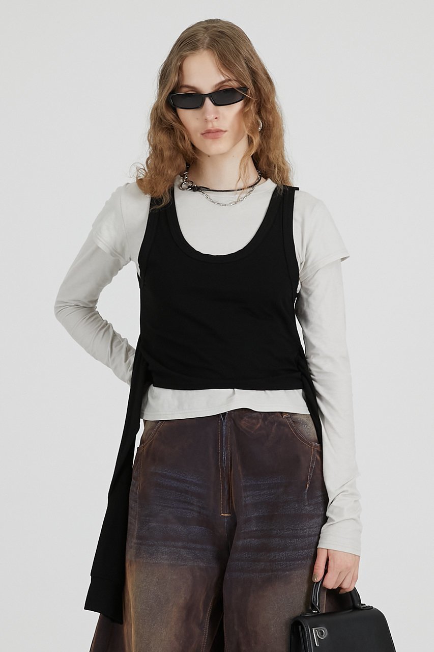 【プランク プロジェクト/PRANK PROJECT】のレイヤードロングスリーブTEE / Layered Long Sleeve T-Shirt 人気、トレンドファッション・服の通販 founy(ファニー) 　ファッション　Fashion　レディースファッション　Fashion for Women　トップス・カットソー　Cut & Sew Tops　シャツ・ブラウス・オフィスカジュアル　Elegant Blouses & Button-Ups　ロングTシャツ・Tシャツ　Longline T-Shirts & Tees　カットソー・ベーシックTシャツ　Cut-and-Sewn Tops / Stretch Tees & Basics　スリーブ　Sleeve, Long Sleeve / Short Sleeve　ロング　Long, Long-Length　新作・新入荷　New Arrivals / New In　 other-1|ID: prp329100004701651 ipo3291000000033948684