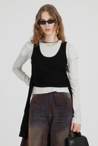 【プランク プロジェクト/PRANK PROJECT】のレイヤードロングスリーブTEE / Layered Long Sleeve T-Shirt 人気、トレンドファッション・服の通販 founy(ファニー) ファッション Fashion レディースファッション Fashion for Women トップス・カットソー Cut & Sew Tops シャツ・ブラウス・オフィスカジュアル Elegant Blouses & Button-Ups ロングTシャツ・Tシャツ Longline T-Shirts & Tees カットソー・ベーシックTシャツ Cut-and-Sewn Tops / Stretch Tees & Basics スリーブ Sleeve, Long Sleeve / Short Sleeve ロング Long, Long-Length 新作・新入荷 New Arrivals / New In thumbnail BLK(ブラック)|ID: prp329100004701651 ipo3291000000033948685