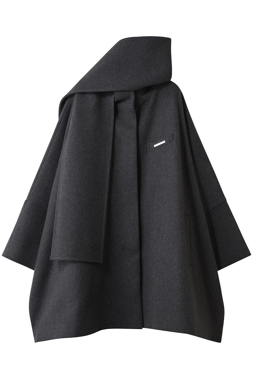 【プランク プロジェクト/PRANK PROJECT】のマフラー付きポンチョコート / Poncho Coat with Scarf インテリア・キッズ・メンズ・レディースファッション・服の通販 founy(ファウニー) 　ファッション　Fashion　レディースファッション　Fashion for Women　アウター　Coat / Outerwear Collection　コート・ロングコート・ピーコート　Long Coats, Peacoats & More　ポンチョ・ケープコート　Ponchos & Capes　マフラー・スヌード / 冬小物の定番　Scarves & Mufflers　イエロー　Yellow　ショート　Short, Short Length　スリーブ　Sleeve, Long Sleeve / Short Sleeve　マフラー　Scarf, Muffler　ロング　Long, Long-Length　A/W・秋冬　Autumn/Winter　GRY(グレー)|ID: prp329100004701652 ipo3291000000036676087