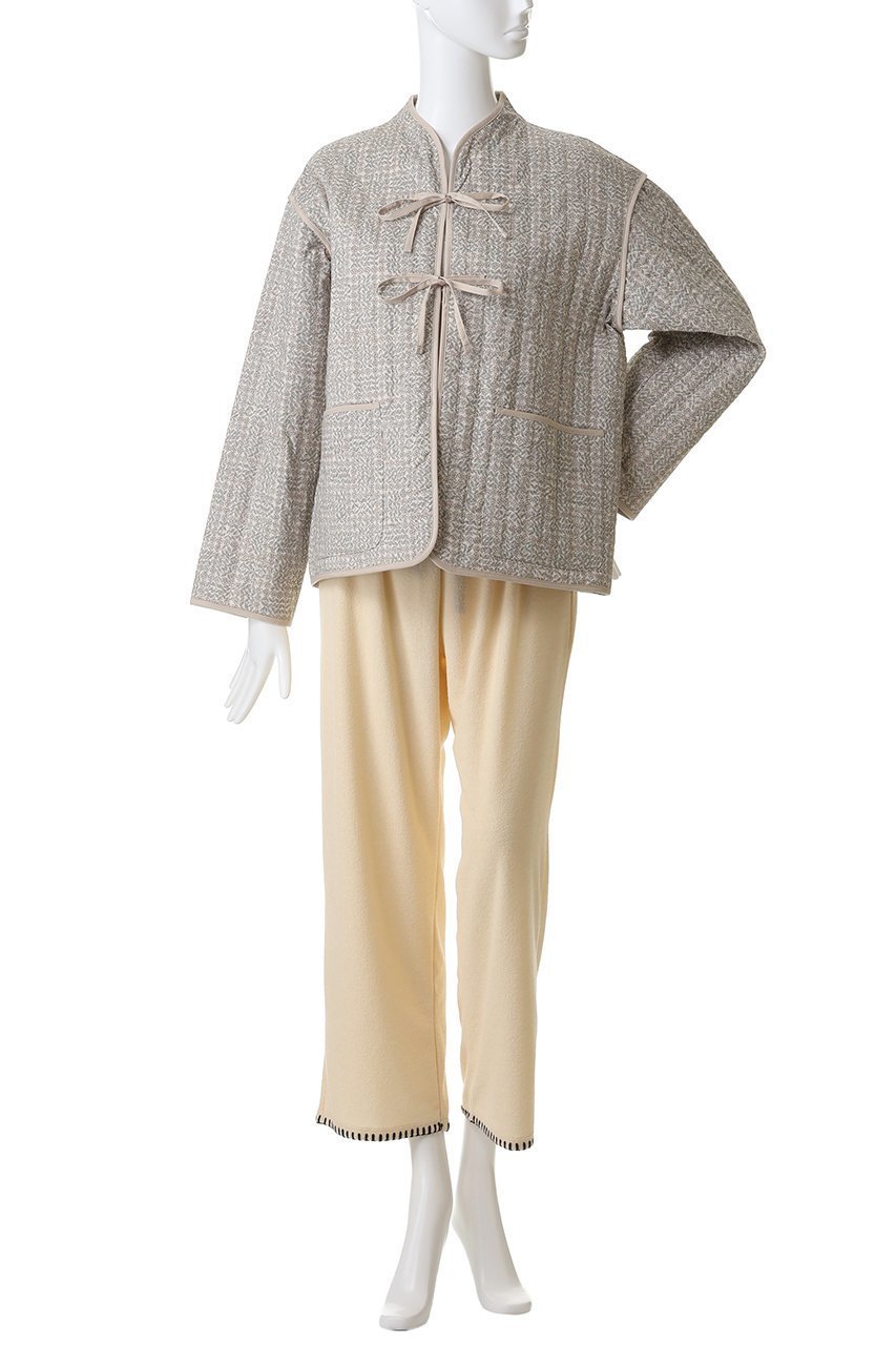 【キッドブルー/KID BLUE / GOODS】のLIBERTYキルトトップス 人気、トレンドファッション・服の通販 founy(ファニー) 　キルティング　Quilted, Quilting　キルト　Quilt, Quilted Fabric　ストライプ　Stripe, Striped Pattern　パイピング　Piping, Trim Design　パジャマ　Pajamas, Sleepwear　フロント　Front, Front Design　リボン　Ribbon, Bow　新作・新入荷　New Arrivals / New In　other-2|ID: prp329100004701672 ipo3291000000033949025