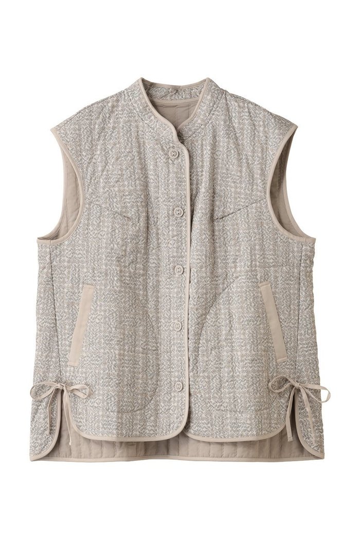 【キッドブルー/KID BLUE】のLIBERTYキルトベスト インテリア・キッズ・メンズ・レディースファッション・服の通販 founy(ファニー) https://founy.com/ ファッション Fashion レディースファッション Fashion for Women アウター Coat / Outerwear Collection レディースジャケット・軽アウター Jackets キルティング Quilted, Quilting キルト Quilt, Quilted Fabric ジャケット Jacket, Outerwear ストライプ Stripe, Striped Pattern パイピング Piping, Trim Design ベスト Vest, Waistcoat リボン Ribbon, Bow リラックス Relax, Relaxed Fit 新作・新入荷 New Arrivals / New In |ID: prp329100004701673 ipo3291000000033949029