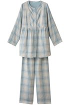 【キッドブルー/KID BLUE / GOODS】のトリプルガーゼオンブレーチェックパジャマ サックス|ID:prp329100004701674