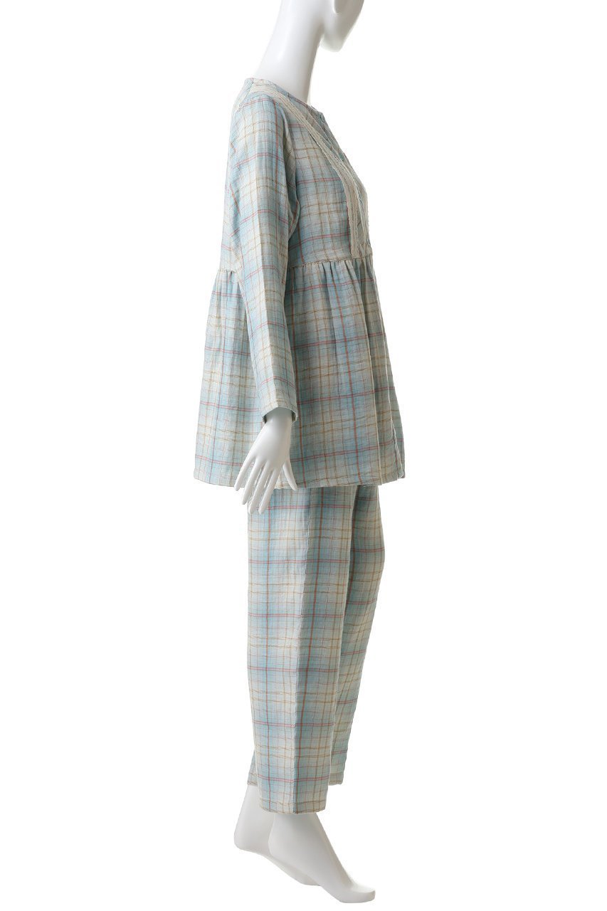 【キッドブルー/KID BLUE / GOODS】のトリプルガーゼオンブレーチェックパジャマ 人気、トレンドファッション・服の通販 founy(ファニー) 　おすすめ　Recommended / Our Picks　ストレート　Straight, Straight Cut　バランス　Balance, Style Balance　パジャマ　Pajamas, Sleepwear　ボックス　Boxy, Box Shape　ボトム　Bottoms, Lower Wear　リラックス　Relax, Relaxed Fit　定番　Standard, Basic Item　新作・新入荷　New Arrivals / New In　無地　Plain, Solid Color　other-3|ID: prp329100004701674 ipo3291000000033949041