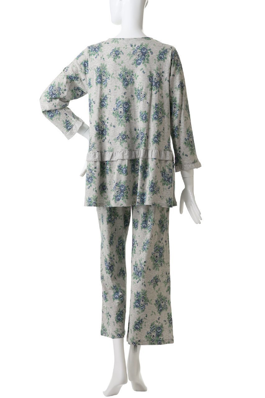 【キッドブルー/KID BLUE】の25オータムローズNパジャマ 人気、トレンドファッション・服の通販 founy(ファニー) 　ファッション　Fashion　レディースファッション　Fashion for Women　トップス・カットソー　Cut & Sew Tops　なめらか　Smooth, Silky Texture　オータム　Autumn Fashion　ギャザー　Gathered, Ruffled　パジャマ　Pajamas, Sleepwear　リラックス　Relax, Relaxed Fit　ローズ　Rose, Rose Motif　エレガント 上品　Elegant　再入荷　Restock / Back in Stock　other-4|ID: prp329100004701678 ipo3291000000034875039
