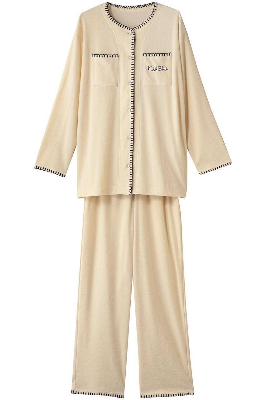 【キッドブルー/KID BLUE】のブランケットパイルパジャマ インテリア・キッズ・メンズ・レディースファッション・服の通販 founy(ファニー) 　ファッション　Fashion　レディースファッション　Fashion for Women　トップス・カットソー　Cut & Sew Tops　パジャマ　Pajamas, Sleepwear　再入荷　Restock / Back in Stock　定番　Standard, Basic Item　アイボリー|ID: prp329100004701679 ipo3291000000034875554