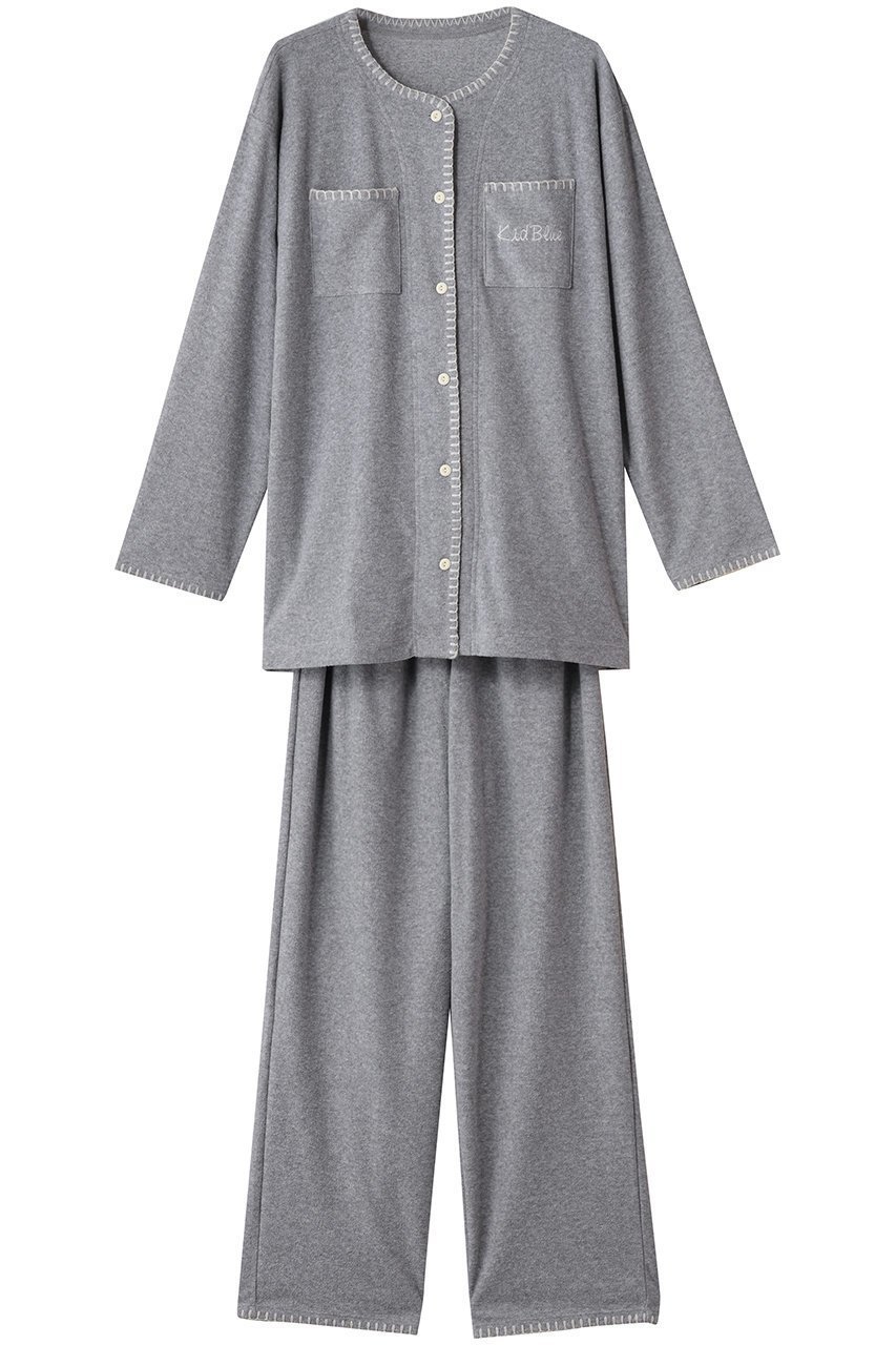 【キッドブルー/KID BLUE】のブランケットパイルパジャマ インテリア・キッズ・メンズ・レディースファッション・服の通販 founy(ファニー) 　ファッション　Fashion　レディースファッション　Fashion for Women　トップス・カットソー　Cut & Sew Tops　パジャマ　Pajamas, Sleepwear　再入荷　Restock / Back in Stock　定番　Standard, Basic Item　グレー|ID: prp329100004701679 ipo3291000000034875555