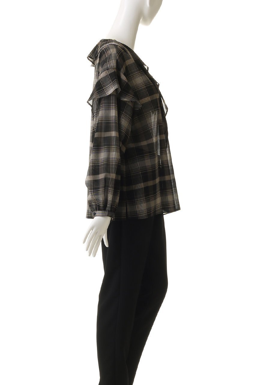 【ガリャルダガランテ/GALLARDAGALANTE】のラッフルフリルブラウス 人気、トレンドファッション・服の通販 founy(ファニー) 　ファッション　Fashion　レディースファッション　Fashion for Women　トップス・カットソー　Cut & Sew Tops　シャツ・ブラウス・オフィスカジュアル　Elegant Blouses & Button-Ups　スリーブ　Sleeve, Long Sleeve / Short Sleeve　チェック　Check, Plaid, Tartan　フェミニン　Feminine, Girly　ロング　Long, Long-Length　新作・新入荷　New Arrivals / New In　A/W・秋冬　Autumn/Winter　other-3|ID: prp329100004703254 ipo3291000000033963013