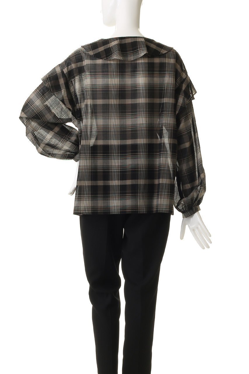 【ガリャルダガランテ/GALLARDAGALANTE】のラッフルフリルブラウス 人気、トレンドファッション・服の通販 founy(ファニー) 　ファッション　Fashion　レディースファッション　Fashion for Women　トップス・カットソー　Cut & Sew Tops　シャツ・ブラウス・オフィスカジュアル　Elegant Blouses & Button-Ups　スリーブ　Sleeve, Long Sleeve / Short Sleeve　チェック　Check, Plaid, Tartan　フェミニン　Feminine, Girly　ロング　Long, Long-Length　新作・新入荷　New Arrivals / New In　A/W・秋冬　Autumn/Winter　other-4|ID: prp329100004703254 ipo3291000000033963014