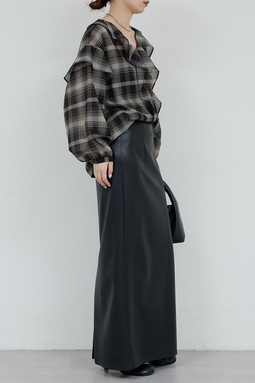 【ガリャルダガランテ/GALLARDAGALANTE】のラッフルフリルブラウス 人気、トレンドファッション・服の通販 founy(ファニー) ファッション Fashion レディースファッション Fashion for Women トップス・カットソー Cut & Sew Tops シャツ・ブラウス・オフィスカジュアル Elegant Blouses & Button-Ups スリーブ Sleeve, Long Sleeve / Short Sleeve チェック Check, Plaid, Tartan フェミニン Feminine, Girly ロング Long, Long-Length A/W・秋冬 Autumn/Winter other-7|ID: prp329100004703254 ipo3291000000033995258