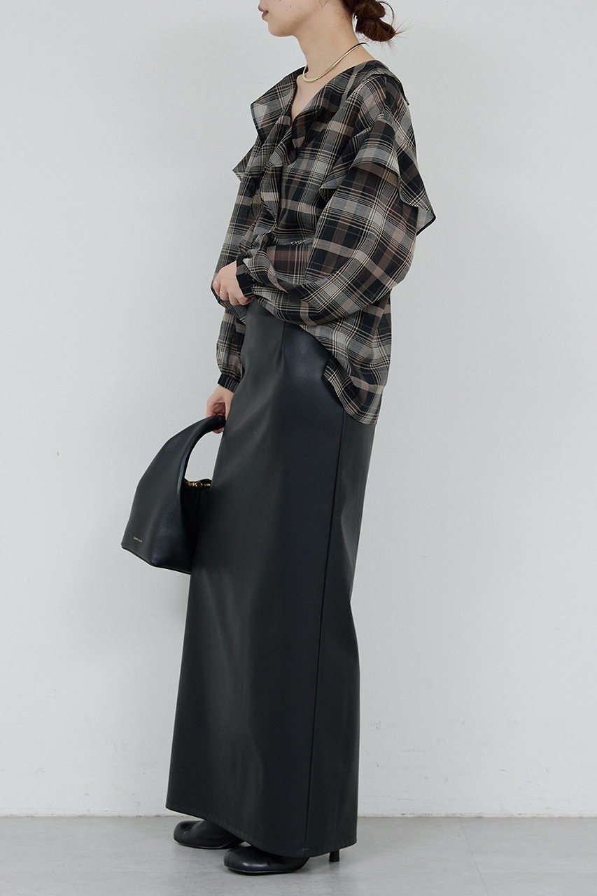 【ガリャルダガランテ/GALLARDAGALANTE】のラッフルフリルブラウス 人気、トレンドファッション・服の通販 founy(ファニー) ファッション Fashion レディースファッション Fashion for Women トップス・カットソー Cut & Sew Tops シャツ・ブラウス・オフィスカジュアル Elegant Blouses & Button-Ups スリーブ Sleeve, Long Sleeve / Short Sleeve チェック Check, Plaid, Tartan フェミニン Feminine, Girly ロング Long, Long-Length A/W・秋冬 Autumn/Winter other-8|ID: prp329100004703254 ipo3291000000033995259