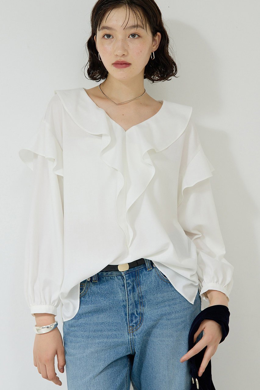 【ガリャルダガランテ/GALLARDAGALANTE】のラッフルフリルブラウス 人気、トレンドファッション・服の通販 founy(ファニー) 　ファッション　Fashion　レディースファッション　Fashion for Women　トップス・カットソー　Cut & Sew Tops　シャツ・ブラウス・オフィスカジュアル　Elegant Blouses & Button-Ups　スリーブ　Sleeve, Long Sleeve / Short Sleeve　チェック　Check, Plaid, Tartan　フェミニン　Feminine, Girly　ロング　Long, Long-Length　A/W・秋冬　Autumn/Winter　other-5|ID: prp329100004703254 ipo3291000000035297876