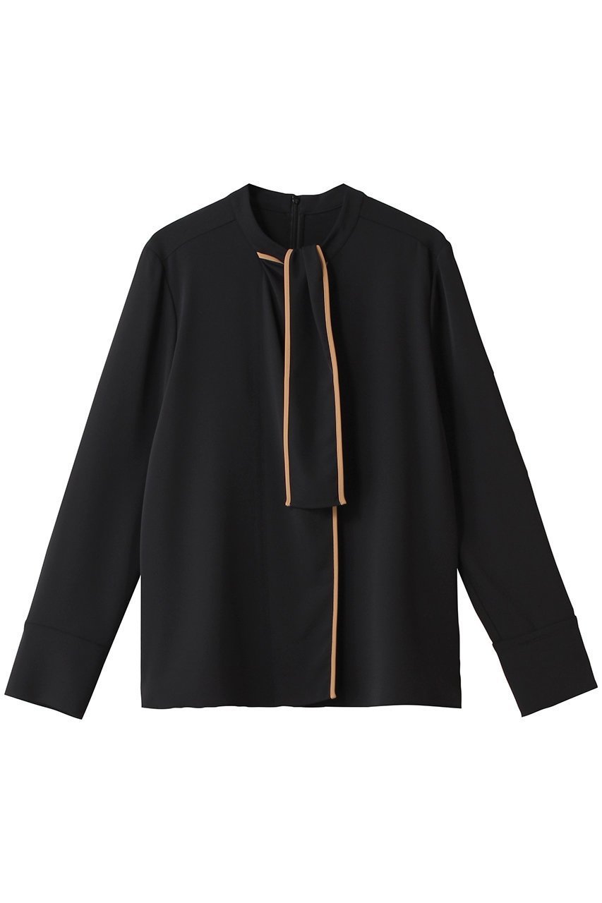 【アルアバイル/allureville】のDEFORM BOW ブラウス インテリア・キッズ・メンズ・レディースファッション・服の通販 founy(ファニー) 　ファッション　Fashion　レディースファッション　Fashion for Women　トップス・カットソー　Cut & Sew Tops　シャツ・ブラウス・オフィスカジュアル　Elegant Blouses & Button-Ups　インナー　Innerwear　シンプル　Simple, Minimal　ジャケット　Jacket, Outerwear　スリット　Slit, Slit Detail　スリーブ　Sleeve, Long Sleeve / Short Sleeve　ビジネス 仕事 通勤　Business / Work / Commuting　ロング　Long, Long-Length　新作・新入荷　New Arrivals / New In　ブラック系|ID: prp329100004703277 ipo3291000000033963150