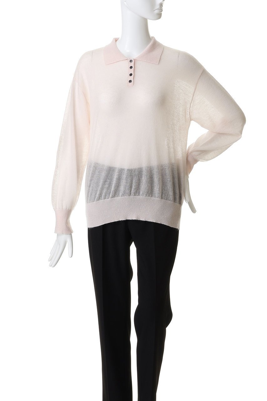 【ガリャルダガランテ/GALLARDAGALANTE】のシアーモヘヤポロニット 人気、トレンドファッション・服の通販 founy(ファニー) 　ファッション　Fashion　レディースファッション　Fashion for Women　トップス・カットソー　Cut & Sew Tops　ニット　Knit Tops & Sweaters　カジュアルプルオーバー・ニットトップス　Pullovers & Knit Tops / Casual Pullovers　シアー　Sheer, See-Through　シンプル　Simple, Minimal　トレンド　Trend, Trending Now　フェミニン　Feminine, Girly　ベビー　Baby, Babywear　other-2|ID: prp329100004703280 ipo3291000000035382114