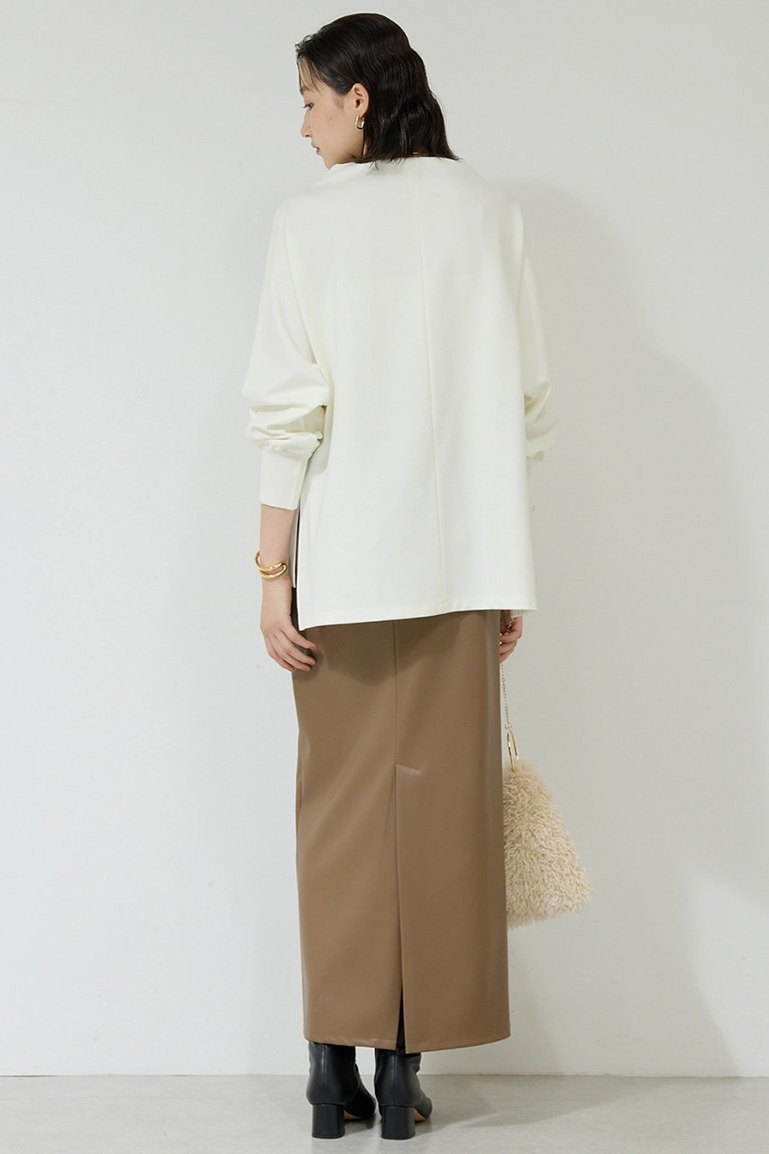 【ガリャルダガランテ/GALLARDAGALANTE】のボトルネックポンチプルオーバー 人気、トレンドファッション・服の通販 founy(ファニー) 　ファッション　Fashion　レディースファッション　Fashion for Women　トップス・カットソー　Cut & Sew Tops　シャツ・ブラウス・オフィスカジュアル　Elegant Blouses & Button-Ups　ロングTシャツ・Tシャツ　Longline T-Shirts & Tees　カジュアルプルオーバー・ニットトップス　Pullovers & Knit Tops / Casual Pullovers　カットソー・ベーシックTシャツ　Cut-and-Sewn Tops / Stretch Tees & Basics　シンプル　Simple, Minimal　スリット　Slit, Slit Detail　スリーブ　Sleeve, Long Sleeve / Short Sleeve　ボトルネック　Bottle Neck, Mock Neck　ロング　Long, Long-Length　エレガント 上品　Elegant　other-8|ID: prp329100004703281 ipo3291000000035527638