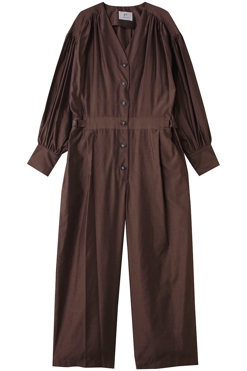 【プルミエ アロンディスモン/1er Arrondissement】のシルクコンビネゾン インテリア・キッズ・メンズ・レディースファッション・服の通販 founy(ファニー) ファッション Fashion レディースファッション Fashion for Women パンツ Pants & Trousers オーガンジー Organza Fabric ギャザー Gathered, Ruffled コンビネゾン Jumpsuit, All-in-One シルク Silk, 100% Silk リュクス Luxury, Elegant, High-End, Chic エレガント 上品 Elegant ブラウン|ID: prp329100004703297 ipo3291000000035382147