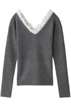 【クラネ/CLANE】の2WAY FRILL V NECK KNIT TOPS/ニット GRAY|ID:prp329100004703307