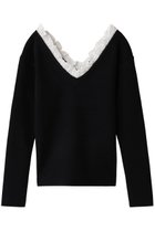 【クラネ/CLANE】の2WAY FRILL V NECK KNIT TOPS/ニット BLACK|ID:prp329100004703307