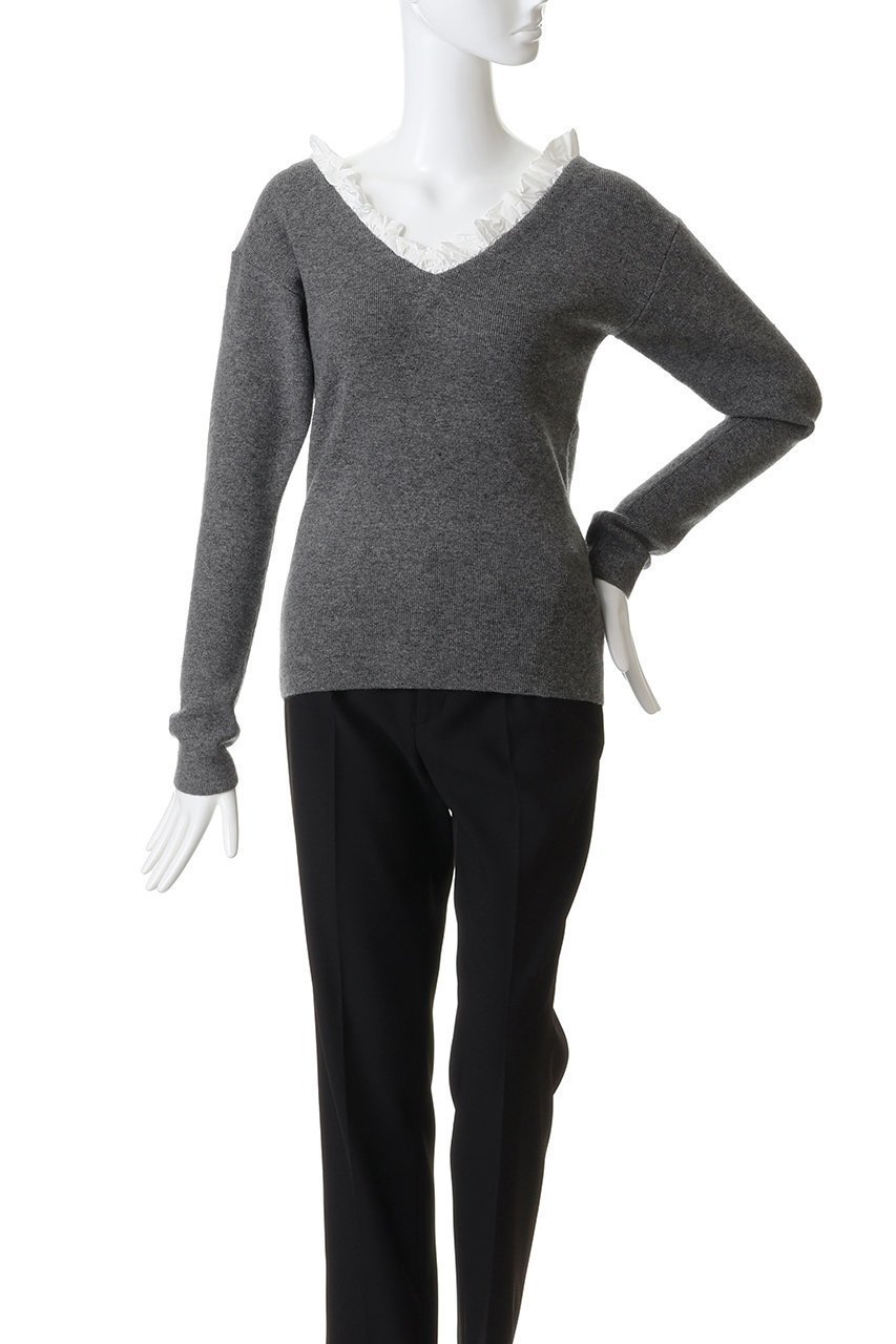 【クラネ/CLANE】の2WAY FRILL V NECK KNIT TOPS/ニット 人気、トレンドファッション・服の通販 founy(ファニー) 　ファッション　Fashion　レディースファッション　Fashion for Women　トップス・カットソー　Cut & Sew Tops　ニット　Knit Tops & Sweaters　カジュアルプルオーバー・ニットトップス　Pullovers & Knit Tops / Casual Pullovers　フェミニン　Feminine, Girly　フリル　Frill, Ruffle　other-2|ID: prp329100004703307 ipo3291000000035297957