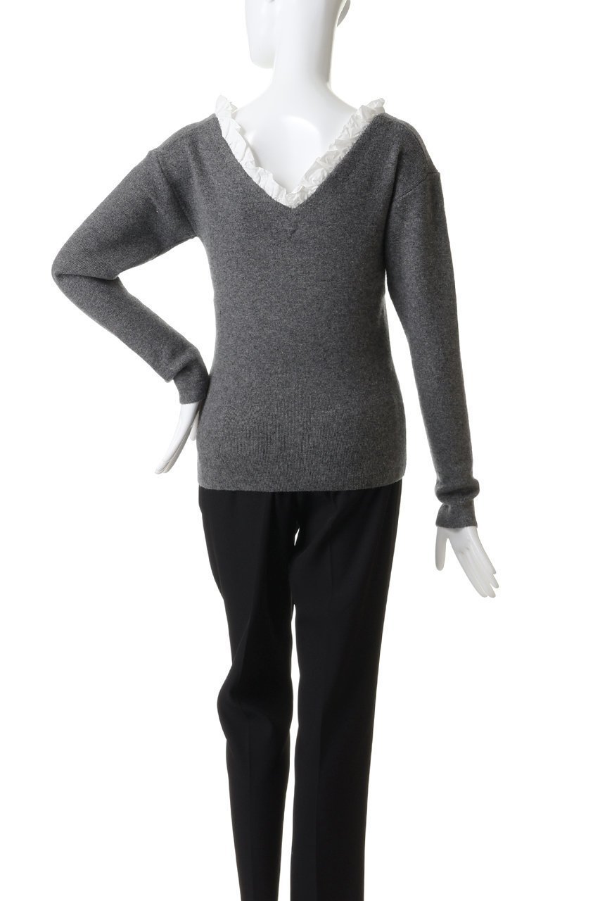 【クラネ/CLANE】の2WAY FRILL V NECK KNIT TOPS/ニット 人気、トレンドファッション・服の通販 founy(ファニー) 　ファッション　Fashion　レディースファッション　Fashion for Women　トップス・カットソー　Cut & Sew Tops　ニット　Knit Tops & Sweaters　カジュアルプルオーバー・ニットトップス　Pullovers & Knit Tops / Casual Pullovers　フェミニン　Feminine, Girly　フリル　Frill, Ruffle　other-4|ID: prp329100004703307 ipo3291000000035297959