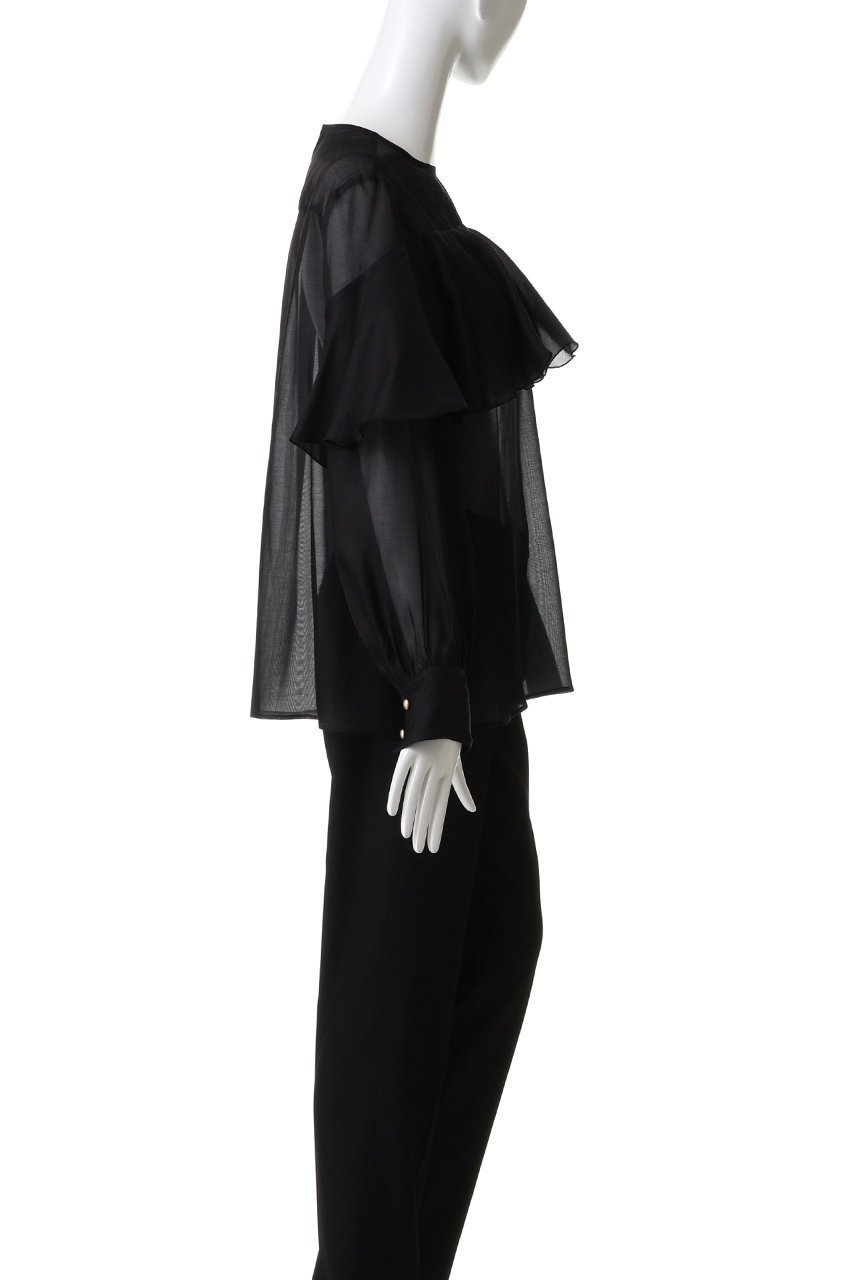 【ジェイドット/j.】の綿シルクオーガンジーラッフルフリルブラウス 人気、トレンドファッション・服の通販 founy(ファニー) 　ファッション　Fashion　レディースファッション　Fashion for Women　トップス・カットソー　Cut & Sew Tops　シャツ・ブラウス・オフィスカジュアル　Elegant Blouses & Button-Ups　オーガンジー　Organza Fabric　シルク　Silk, 100% Silk　スリーブ　Sleeve, Long Sleeve / Short Sleeve　パーティ　Party, Party Style　ラッフル　Ruffle, Frill　ロング　Long, Long-Length　新作・新入荷　New Arrivals / New In　other-3|ID: prp329100004703314 ipo3291000000033963443