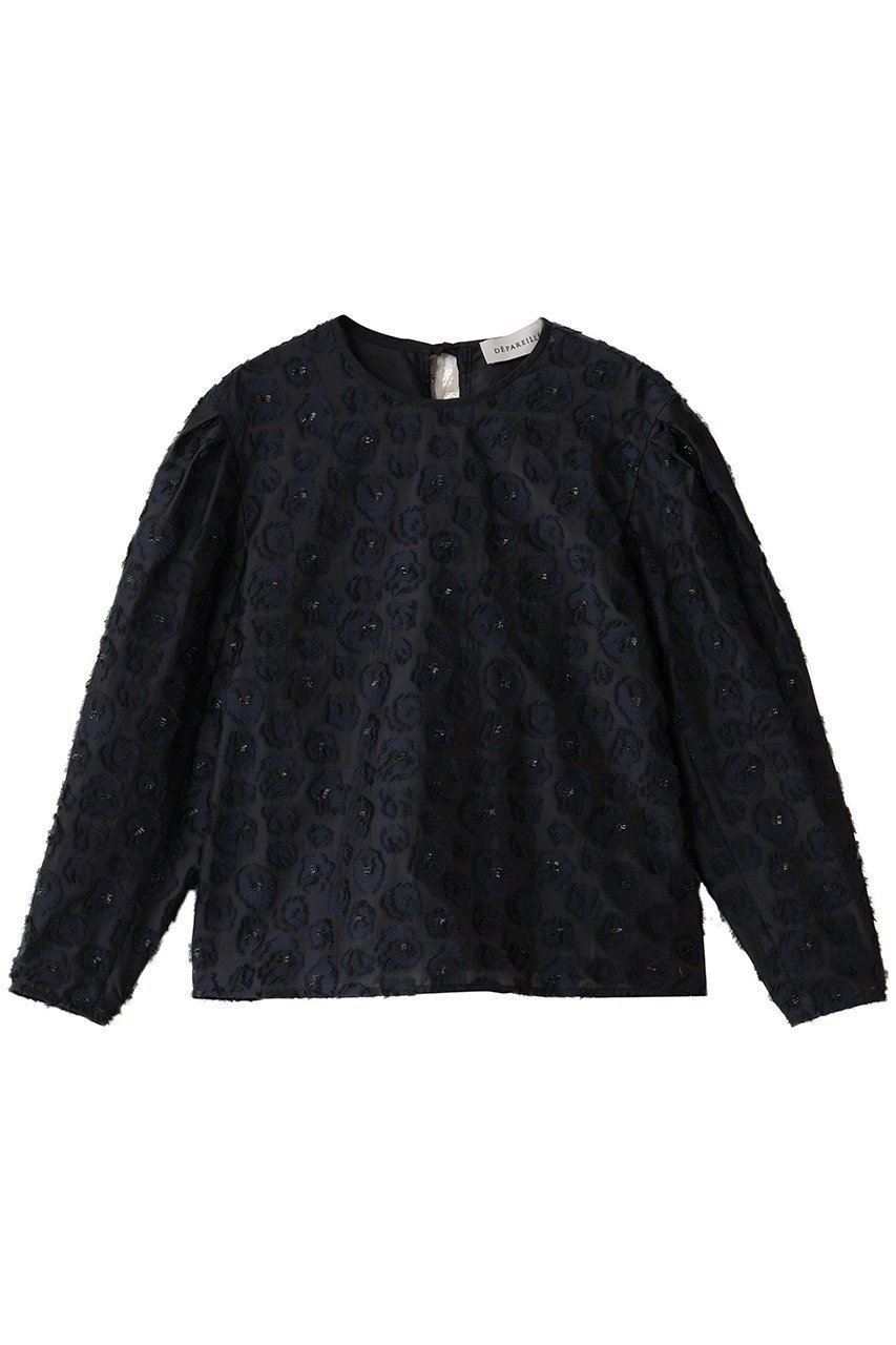 【デパリエ/DEPAREILLE】のラメフラワージャカードブラウス 人気、トレンドファッション・服の通販 founy(ファニー) 　ファッション　Fashion　レディースファッション　Fashion for Women　トップス・カットソー　Cut & Sew Tops　シャツ・ブラウス・オフィスカジュアル　Elegant Blouses & Button-Ups　おすすめ　Recommended / Our Picks　スリット　Slit, Slit Detail　スリーブ　Sleeve, Long Sleeve / Short Sleeve　セットアップ　Set-Up, Coordinated Outfit　パーティ　Party, Party Style　フラワー　Flower, Floral　ランダム　Random, Irregular　リボン　Ribbon, Bow　ロング　Long, Long-Length　再入荷　Restock / Back in Stock　 other-1|ID: prp329100004703323 ipo3291000000035677999