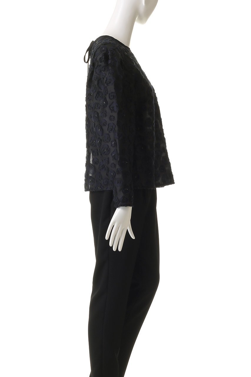 【デパリエ/DEPAREILLE】のラメフラワージャカードブラウス 人気、トレンドファッション・服の通販 founy(ファニー) 　ファッション　Fashion　レディースファッション　Fashion for Women　トップス・カットソー　Cut & Sew Tops　シャツ・ブラウス・オフィスカジュアル　Elegant Blouses & Button-Ups　おすすめ　Recommended / Our Picks　スリット　Slit, Slit Detail　スリーブ　Sleeve, Long Sleeve / Short Sleeve　セットアップ　Set-Up, Coordinated Outfit　パーティ　Party, Party Style　フラワー　Flower, Floral　ランダム　Random, Irregular　リボン　Ribbon, Bow　ロング　Long, Long-Length　再入荷　Restock / Back in Stock　other-3|ID: prp329100004703323 ipo3291000000035678002