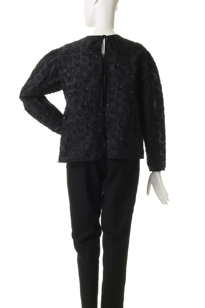 【デパリエ/DEPAREILLE】のラメフラワージャカードブラウス 人気、トレンドファッション・服の通販 founy(ファニー) 　ファッション　Fashion　レディースファッション　Fashion for Women　トップス・カットソー　Cut & Sew Tops　シャツ・ブラウス・オフィスカジュアル　Elegant Blouses & Button-Ups　おすすめ　Recommended / Our Picks　スリット　Slit, Slit Detail　スリーブ　Sleeve, Long Sleeve / Short Sleeve　セットアップ　Set-Up, Coordinated Outfit　パーティ　Party, Party Style　フラワー　Flower, Floral　ランダム　Random, Irregular　リボン　Ribbon, Bow　ロング　Long, Long-Length　再入荷　Restock / Back in Stock　other-4|ID: prp329100004703323 ipo3291000000035678003