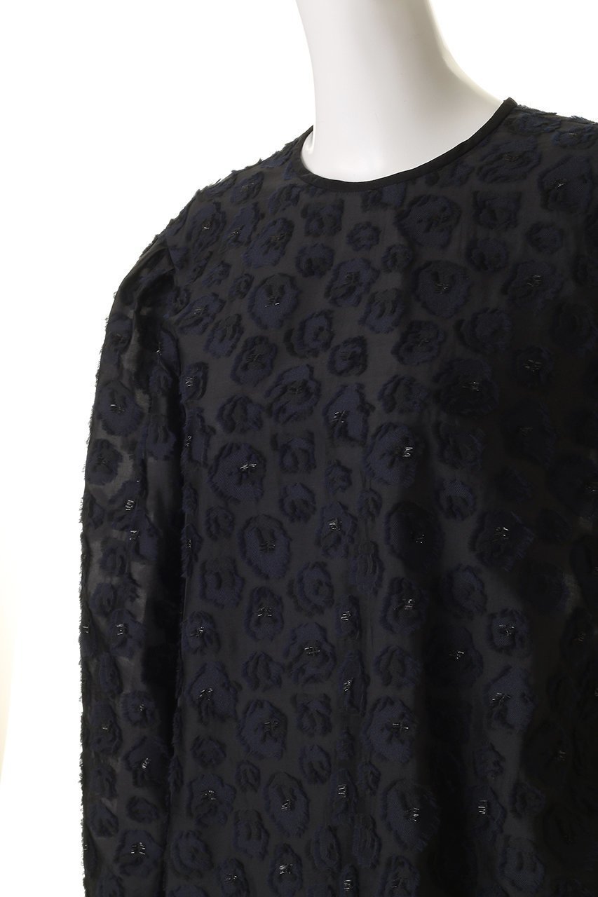 【デパリエ/DEPAREILLE】のラメフラワージャカードブラウス 人気、トレンドファッション・服の通販 founy(ファニー) 　ファッション　Fashion　レディースファッション　Fashion for Women　トップス・カットソー　Cut & Sew Tops　シャツ・ブラウス・オフィスカジュアル　Elegant Blouses & Button-Ups　おすすめ　Recommended / Our Picks　スリット　Slit, Slit Detail　スリーブ　Sleeve, Long Sleeve / Short Sleeve　セットアップ　Set-Up, Coordinated Outfit　パーティ　Party, Party Style　フラワー　Flower, Floral　ランダム　Random, Irregular　リボン　Ribbon, Bow　ロング　Long, Long-Length　再入荷　Restock / Back in Stock　other-5|ID: prp329100004703323 ipo3291000000035678004