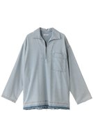 【クラネ/CLANE】のDENIM OVER SKIPPER SHIRTS/シャツ/ブラウス 人気、トレンドファッション・服の通販 founy(ファニー) ファッション Fashion レディースファッション Fashion for Women トップス・カットソー Cut & Sew Tops シャツ・ブラウス・オフィスカジュアル Elegant Blouses & Button-Ups ウォッシュ Washed Finish スリーブ Sleeve, Long Sleeve / Short Sleeve デニム Denim, Jeans Material ハイネック High Neck, Mock Neck フリンジ Fringe, Tassel ロング Long, Long-Length 新作・新入荷 New Arrivals / New In |ID:prp329100004703327