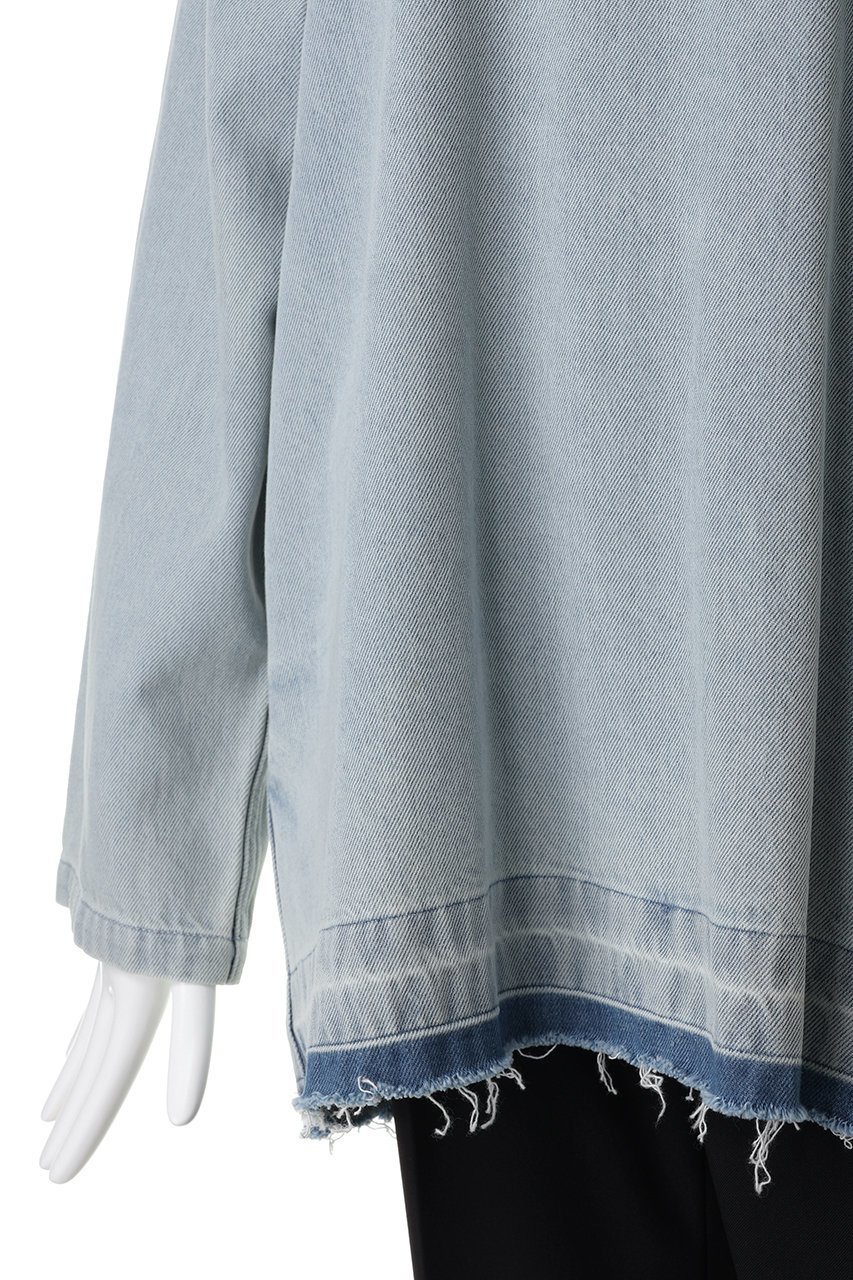 【クラネ/CLANE】のDENIM OVER SKIPPER SHIRTS/シャツ/ブラウス 人気、トレンドファッション・服の通販 founy(ファニー) 　ファッション　Fashion　レディースファッション　Fashion for Women　トップス・カットソー　Cut & Sew Tops　シャツ・ブラウス・オフィスカジュアル　Elegant Blouses & Button-Ups　ウォッシュ　Washed Finish　スリーブ　Sleeve, Long Sleeve / Short Sleeve　デニム　Denim, Jeans Material　ハイネック　High Neck, Mock Neck　フリンジ　Fringe, Tassel　ロング　Long, Long-Length　新作・新入荷　New Arrivals / New In　other-5|ID: prp329100004703327 ipo3291000000033963554