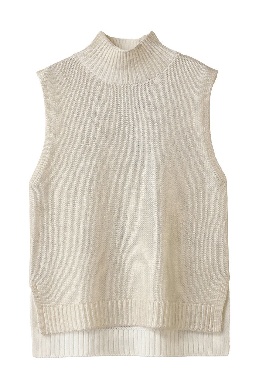 【ミズイロ インド/mizuiro ind】のfoil printing high neck vest ベスト インテリア・キッズ・メンズ・レディースファッション・服の通販 founy(ファニー) 　ファッション　Fashion　レディースファッション　Fashion for Women　トップス・カットソー　Cut & Sew Tops　ニット　Knit Tops & Sweaters　ベスト&ジレ / 重ね着スタイル　Vests & Gilets　カジュアルプルオーバー・ニットトップス　Pullovers & Knit Tops / Casual Pullovers　シンプル　Simple, Minimal　プリント　Print, Printed Pattern　ベスト　Vest, Waistcoat　新作・新入荷　New Arrivals / New In　無地　Plain, Solid Color　A/W・秋冬　Autumn/Winter　off white|ID: prp329100004703328 ipo3291000000033963559