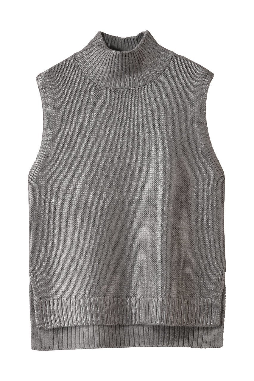 【ミズイロ インド/mizuiro ind】のfoil printing high neck vest ベスト インテリア・キッズ・メンズ・レディースファッション・服の通販 founy(ファニー) 　ファッション　Fashion　レディースファッション　Fashion for Women　トップス・カットソー　Cut & Sew Tops　ニット　Knit Tops & Sweaters　ベスト&ジレ / 重ね着スタイル　Vests & Gilets　カジュアルプルオーバー・ニットトップス　Pullovers & Knit Tops / Casual Pullovers　シンプル　Simple, Minimal　プリント　Print, Printed Pattern　ベスト　Vest, Waistcoat　新作・新入荷　New Arrivals / New In　無地　Plain, Solid Color　A/W・秋冬　Autumn/Winter　gray|ID: prp329100004703328 ipo3291000000033963561
