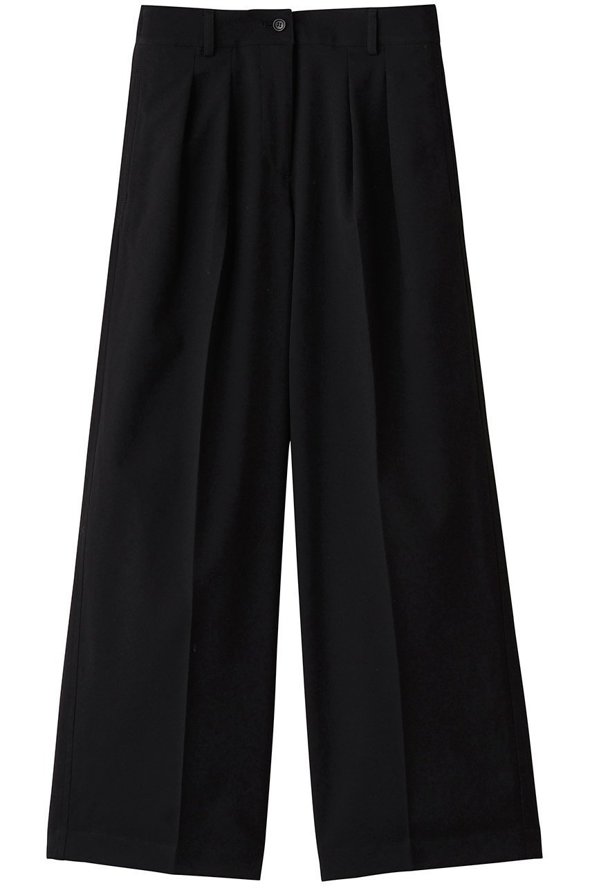 【エリオポール/heliopole】のタックストレートパンツ インテリア・キッズ・メンズ・レディースファッション・服の通販 founy(ファニー) 　ファッション　Fashion　レディースファッション　Fashion for Women　パンツ　Pants & Trousers　ストレート　Straight, Straight Cut　スマート　Smart, Elegant　センター　Center, Center Line　エレガント 上品　Elegant　新作・新入荷　New Arrivals / New In　ブラック|ID: prp329100004703332 ipo3291000000033963595