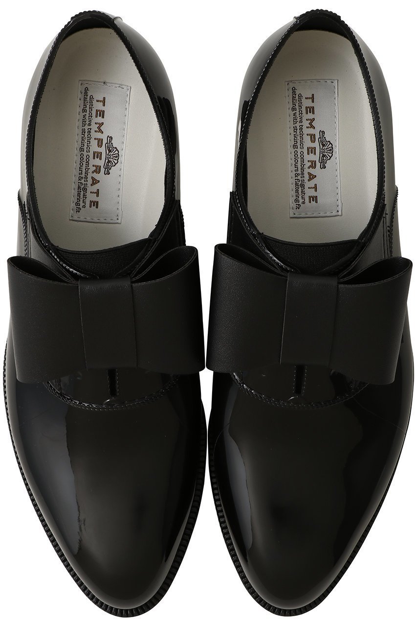 【テンパレイト/TEMPERATE】のMIGUEL ビッグフラットリボン オックスフォードシューズ(レイン対応) インテリア・キッズ・メンズ・レディースファッション・服の通販 founy(ファニー) 　ファッション　Fashion　レディースファッション　Fashion for Women　シューズ　Shoes, Footwear　バランス　Balance, Style Balance　フェミニン　Feminine, Girly　マニッシュ　Mannish, Boyish　ラバー　Rubber, Rubber Sole　リボン　Ribbon, Bow　レイン　Rain, Rainproof　ブラック|ID: prp329100004703350 ipo3291000000035382261