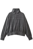 【スリー ドッツ/three dots】のコットンベロア ジップアップブルゾン グレーメランジ|ID: prp329100004703356 ipo3291000000036065843