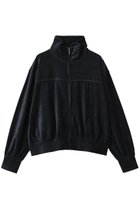 【スリー ドッツ/three dots】のコットンベロア ジップアップブルゾン ミッドナイトブルー|ID: prp329100004703356 ipo3291000000036065844