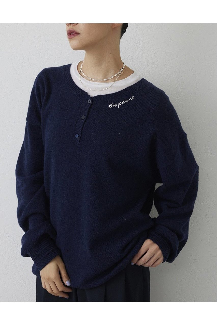 【ウィムガゼット/Whim Gazette】の【THE PAUSE】ヘンリーネック刺繍プルオーバー 人気、トレンドファッション・服の通販 founy(ファニー) ファッション Fashion レディースファッション Fashion for Women トップス・カットソー Cut & Sew Tops ニット Knit Tops & Sweaters カジュアルプルオーバー・ニットトップス Pullovers & Knit Tops / Casual Pullovers インナー Innerwear カットソー Cut and Sewn Top シンプル Simple, Minimal other-2|ID: prp329100004703569 ipo3291000000033965373