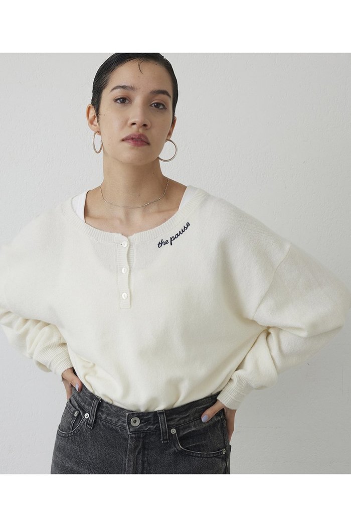 【ウィムガゼット/Whim Gazette】の【THE PAUSE】ヘンリーネック刺繍プルオーバー インテリア・キッズ・メンズ・レディースファッション・服の通販 founy(ファニー) https://founy.com/ ファッション Fashion レディースファッション Fashion for Women トップス・カットソー Cut & Sew Tops ニット Knit Tops & Sweaters カジュアルプルオーバー・ニットトップス Pullovers & Knit Tops / Casual Pullovers インナー Innerwear カットソー Cut and Sewn Top シンプル Simple, Minimal |ID: prp329100004703569 ipo3291000000036085502