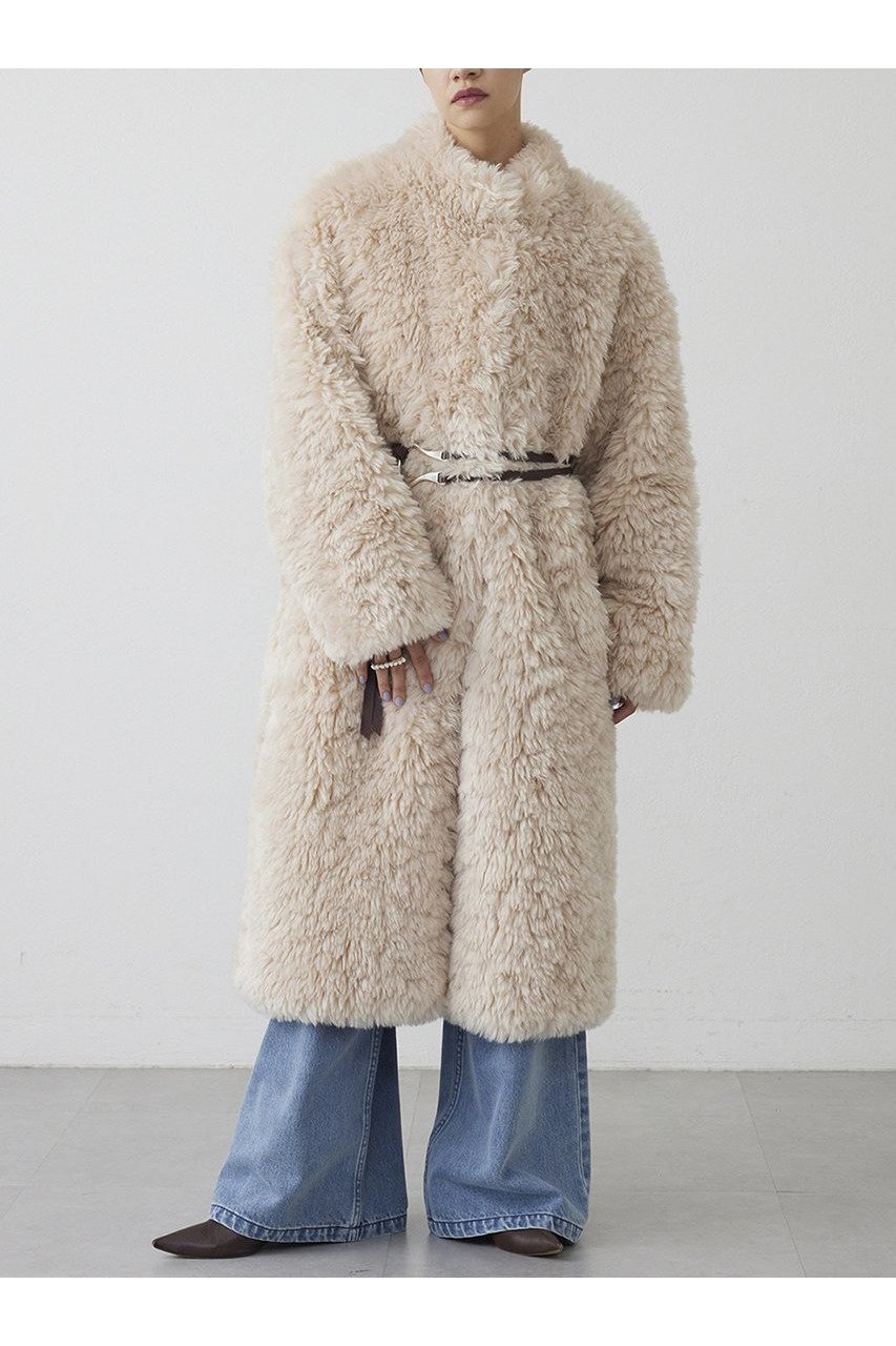【ウィムガゼット/Whim Gazette】の【THE PAUSE】フェイクファーロングコート 人気、トレンドファッション・服の通販 founy(ファニー) 　ファッション　Fashion　レディースファッション　Fashion for Women　アウター　Coat / Outerwear Collection　コート・ロングコート・ピーコート　Long Coats, Peacoats & More　シンプル　Simple, Minimal　スタンド　Stand Collar, Upright Stand　バランス　Balance, Style Balance　ボンディング　Bonding, Bonded Fabric　ランダム　Random, Irregular　ロング　Long, Long-Length　新作・新入荷　New Arrivals / New In　 other-1|ID: prp329100004703572 ipo3291000000033965394