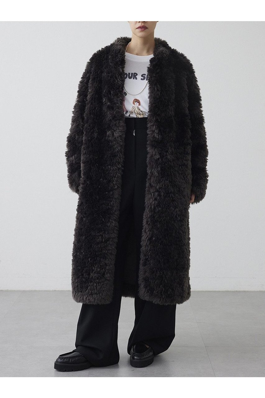【ウィムガゼット/Whim Gazette】の【THE PAUSE】フェイクファーロングコート 人気、トレンドファッション・服の通販 founy(ファニー) 　ファッション　Fashion　レディースファッション　Fashion for Women　アウター　Coat / Outerwear Collection　コート・ロングコート・ピーコート　Long Coats, Peacoats & More　シンプル　Simple, Minimal　スタンド　Stand Collar, Upright Stand　バランス　Balance, Style Balance　ボンディング　Bonding, Bonded Fabric　ランダム　Random, Irregular　ロング　Long, Long-Length　新作・新入荷　New Arrivals / New In　other-2|ID: prp329100004703572 ipo3291000000033965397