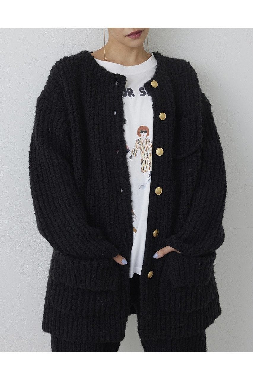 【ウィムガゼット/Whim Gazette】の【THE PAUSE】ニットボタンジャケット インテリア・キッズ・メンズ・レディースファッション・服の通販 founy(ファニー) 　ファッション　Fashion　レディースファッション　Fashion for Women　アウター　Coat / Outerwear Collection　レディースジャケット・軽アウター　Jackets　おすすめ　Recommended / Our Picks　クラシカル　Classical, Vintage-Inspired　シンプル　Simple, Minimal　ジャケット　Jacket, Outerwear　セットアップ　Set-Up, Coordinated Outfit　フロント　Front, Front Design　ボトム　Bottoms, Lower Wear　ポケット　Pocket, Pocket Detail　ミックス　Mix, Mixed Style　冬　Winter / This Winter　新作・新入荷　New Arrivals / New In　秋　Autumn　ブラック|ID: prp329100004703574 ipo3291000000033965412