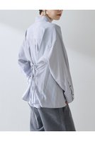 【ウィムガゼット/Whim Gazette】の【THE PAUSE】ストライプシェイプシャツ 人気、トレンドファッション・服の通販 founy(ファニー) ファッション Fashion レディースファッション Fashion for Women トップス・カットソー Cut & Sew Tops シャツ・ブラウス・オフィスカジュアル Elegant Blouses & Button-Ups ストライプ Stripe, Striped Pattern スリーブ Sleeve, Long Sleeve / Short Sleeve フロント Front, Front Design レギュラー Regular, Standard Fit レース Lace, Lace Fabric ロング Long, Long-Length エレガント 上品 Elegant 新作・新入荷 New Arrivals / New In |ID:prp329100004703576