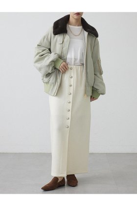 【ウィムガゼット/Whim Gazette】の【THE PAUSE】ウールジャージボタンスカート 人気、トレンドファッション・服の通販 founy(ファニー) ファッション Fashion レディースファッション Fashion for Women スカート Skirts ロングスカート Long Skirts / Maxi & Midi Skirts カットソー Cut and Sewn Top シルバー Silver, Metallic Silver ストレッチ Stretch, Stretchy Fabric タイトスカート Pencil Skirt, Tight Skirt フロント Front, Front Design メタル Metal, Metal Parts リラックス Relax, Relaxed Fit ロング Long, Long-Length A/W・秋冬 Autumn/Winter |ID:prp329100004703578