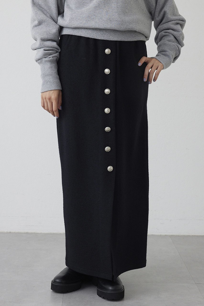 【ウィムガゼット/Whim Gazette】の【THE PAUSE】ウールジャージボタンスカート 人気、トレンドファッション・服の通販 founy(ファニー) 　ファッション　Fashion　レディースファッション　Fashion for Women　スカート　Skirts　ロングスカート　Long Skirts / Maxi & Midi Skirts　カットソー　Cut and Sewn Top　シルバー　Silver, Metallic Silver　ストレッチ　Stretch, Stretchy Fabric　タイトスカート　Pencil Skirt, Tight Skirt　フロント　Front, Front Design　メタル　Metal, Metal Parts　リラックス　Relax, Relaxed Fit　ロング　Long, Long-Length　新作・新入荷　New Arrivals / New In　A/W・秋冬　Autumn/Winter　other-2|ID: prp329100004703578 ipo3291000000033965452