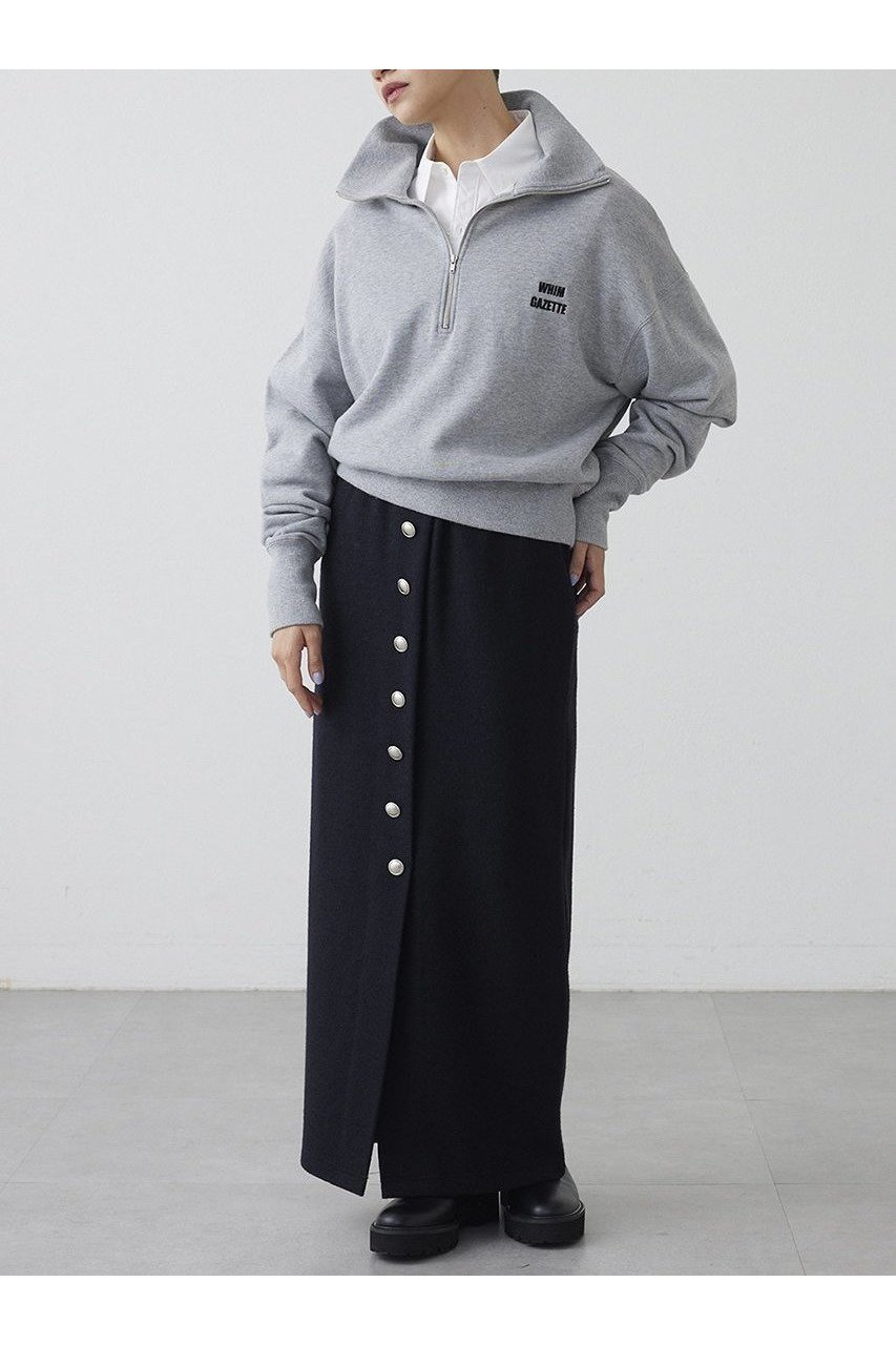 【ウィムガゼット/Whim Gazette】の【THE PAUSE】ウールジャージボタンスカート 人気、トレンドファッション・服の通販 founy(ファニー) 　ファッション　Fashion　レディースファッション　Fashion for Women　スカート　Skirts　ロングスカート　Long Skirts / Maxi & Midi Skirts　カットソー　Cut and Sewn Top　シルバー　Silver, Metallic Silver　ストレッチ　Stretch, Stretchy Fabric　タイトスカート　Pencil Skirt, Tight Skirt　フロント　Front, Front Design　メタル　Metal, Metal Parts　リラックス　Relax, Relaxed Fit　ロング　Long, Long-Length　新作・新入荷　New Arrivals / New In　A/W・秋冬　Autumn/Winter　other-4|ID: prp329100004703578 ipo3291000000033965454